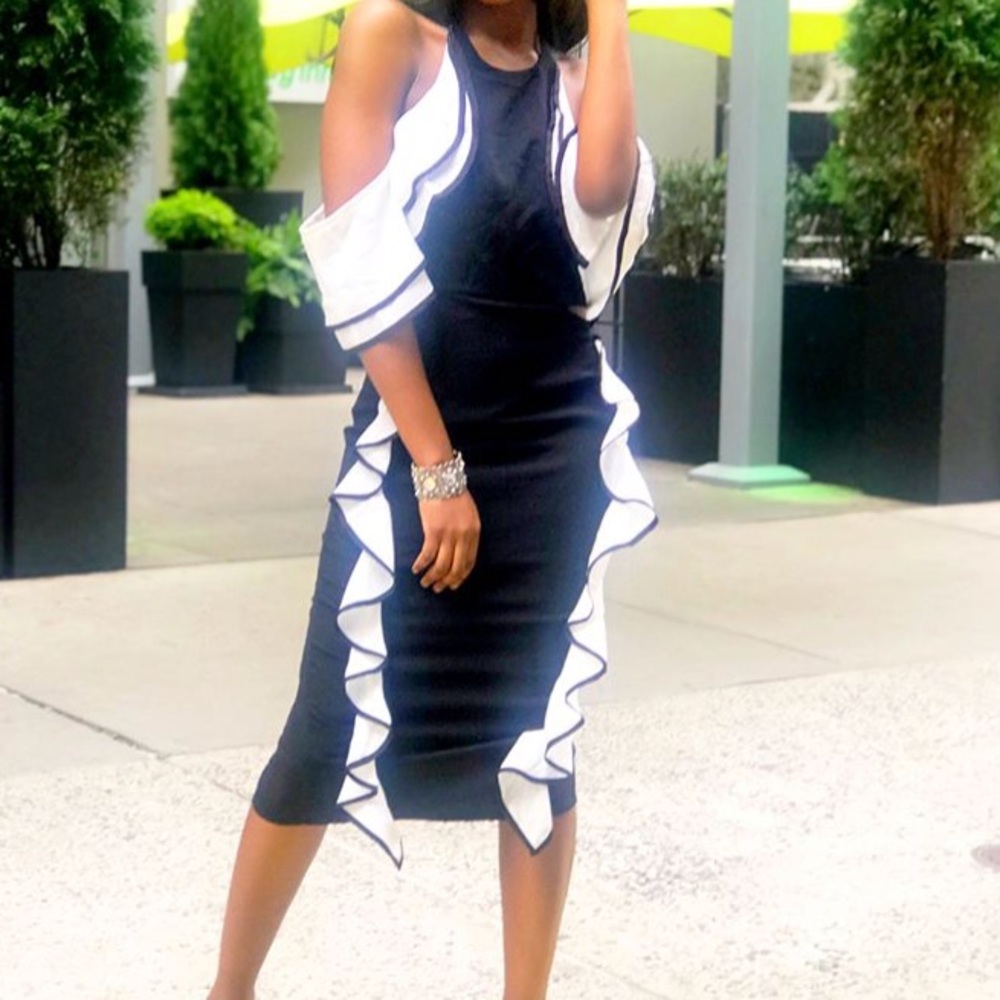 Sexy and classy black and white dress